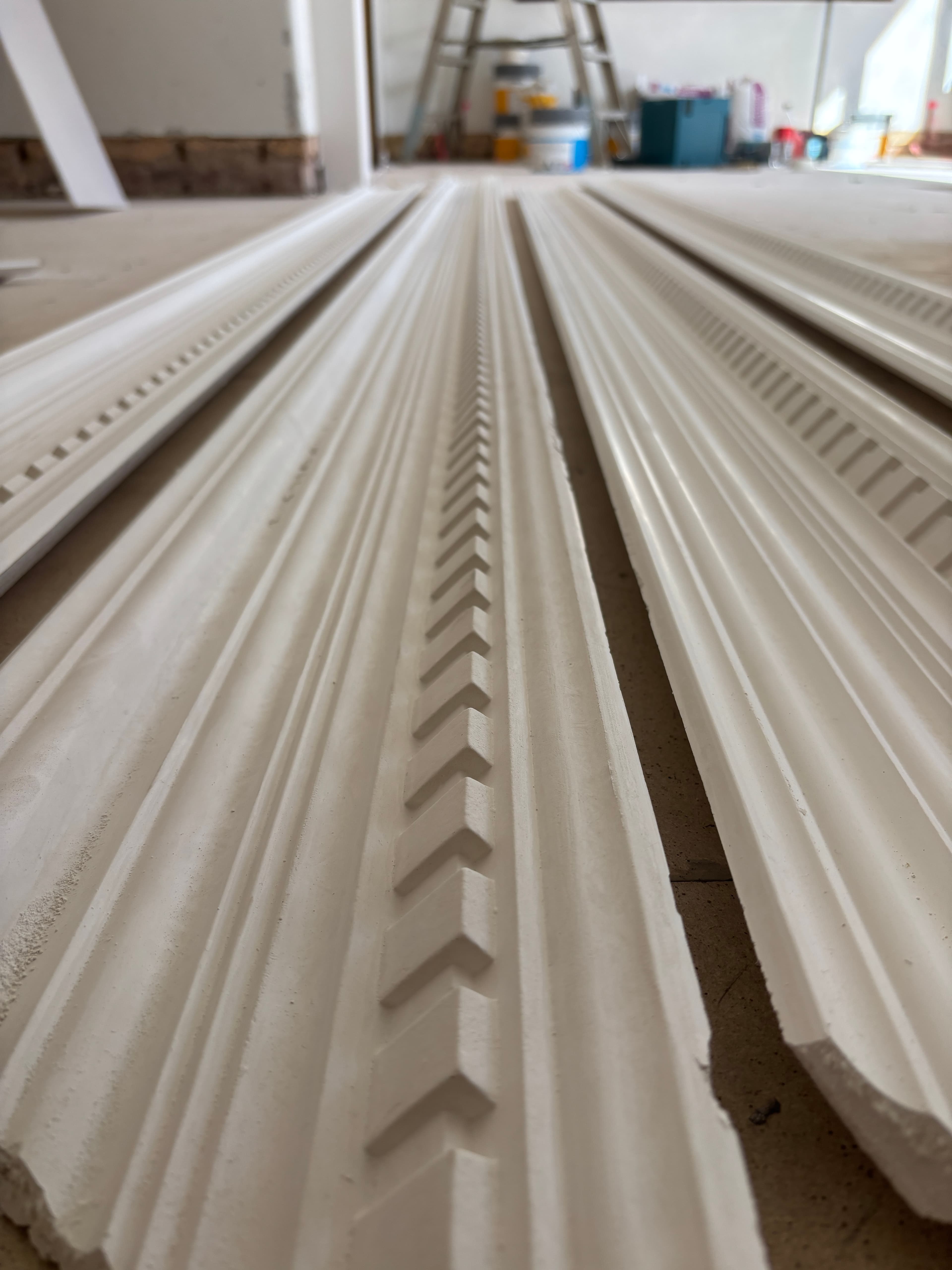Decorative plaster cornice and period mouldings in a Melbourne home