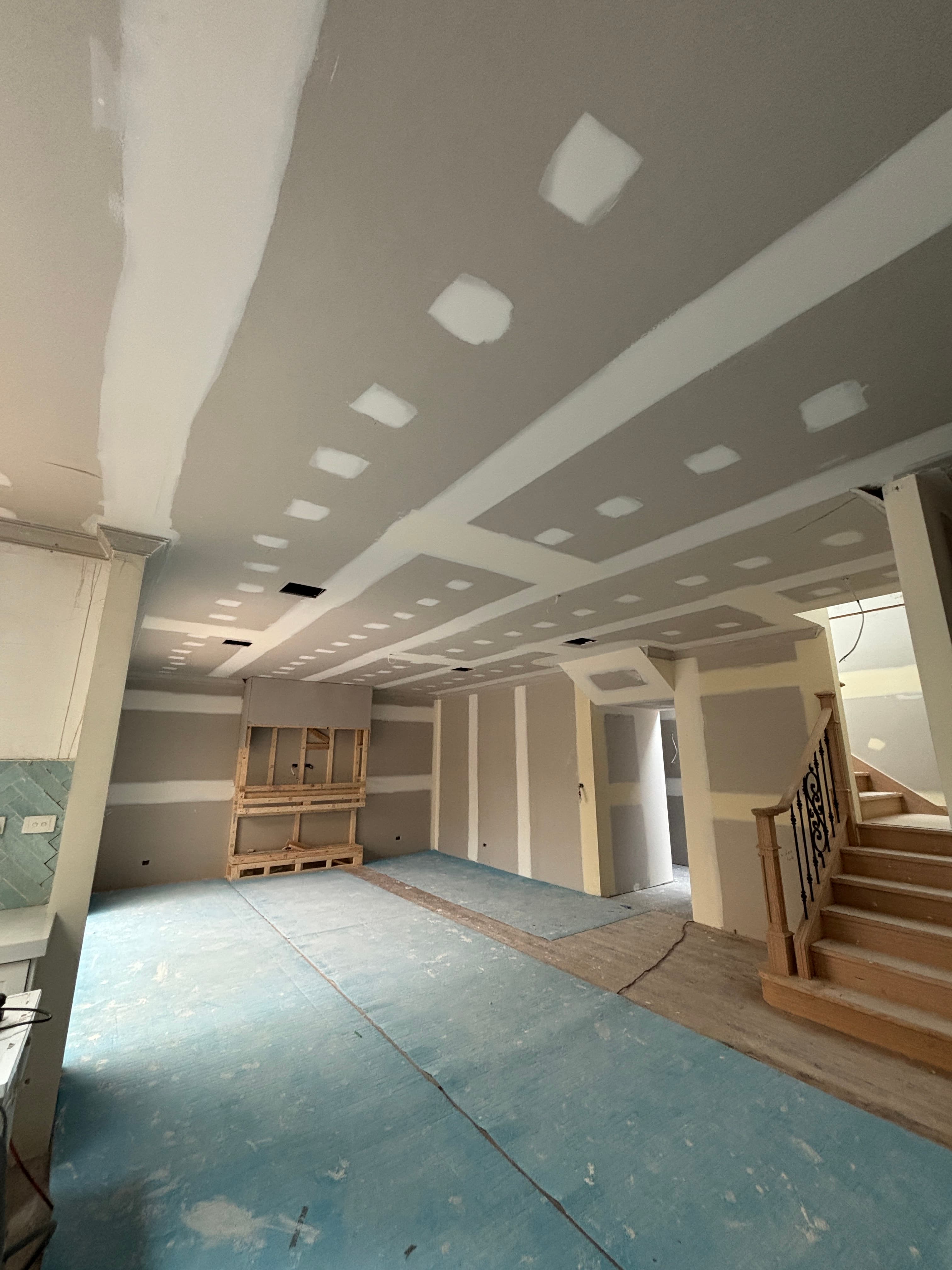 Plastering during a Melbourne home renovation
